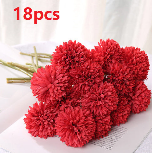 KTX-658387 Dandelion and Chrysanthemum Silk Flower Bouquet for Home Decor and Photography Props