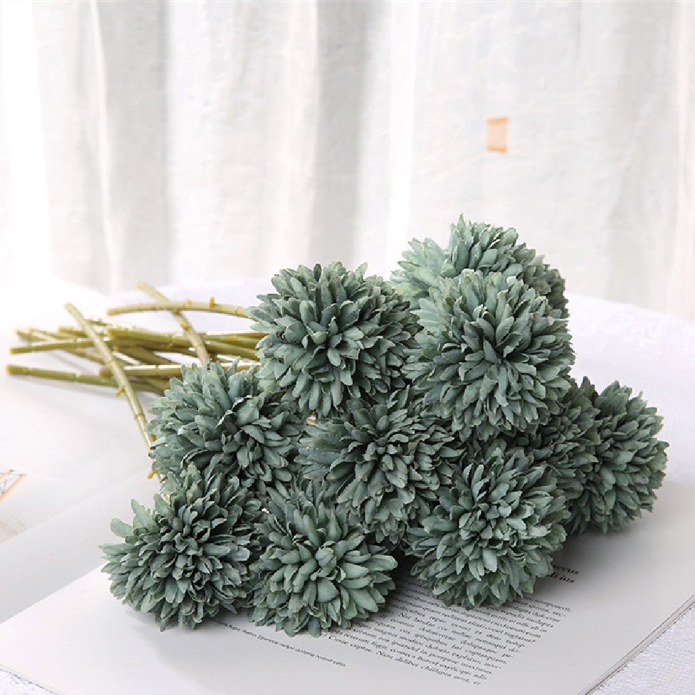 KTX-658387 Dandelion and Chrysanthemum Silk Flower Bouquet for Home Decor and Photography Props