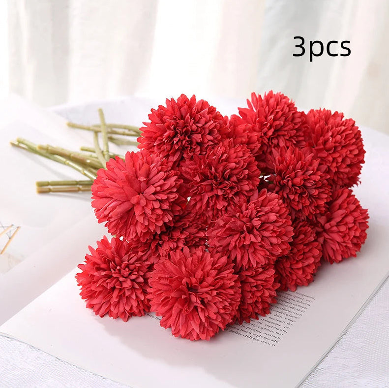 KTX-658387 Dandelion and Chrysanthemum Silk Flower Bouquet for Home Decor and Photography Props