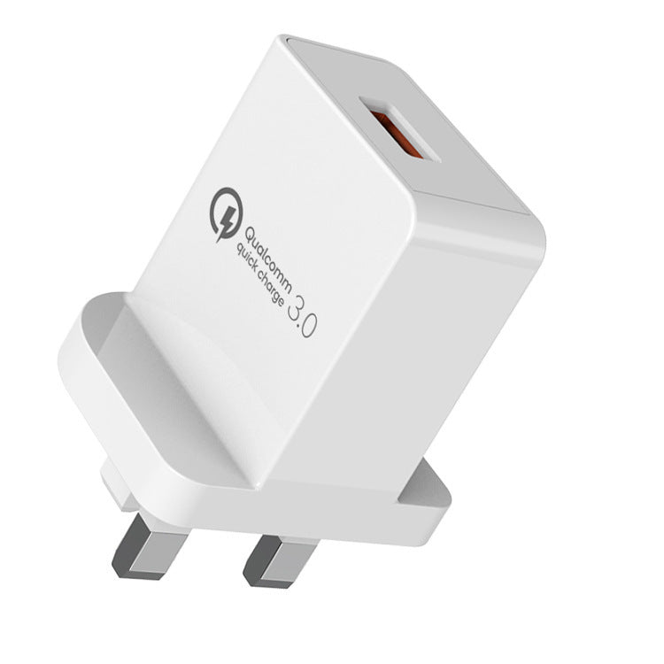 KTX-658515 QC3.0 Fast Charger with Fireproof PC Material, Dual Output: 5V 2.4A, Available in Bright Black and Bright White