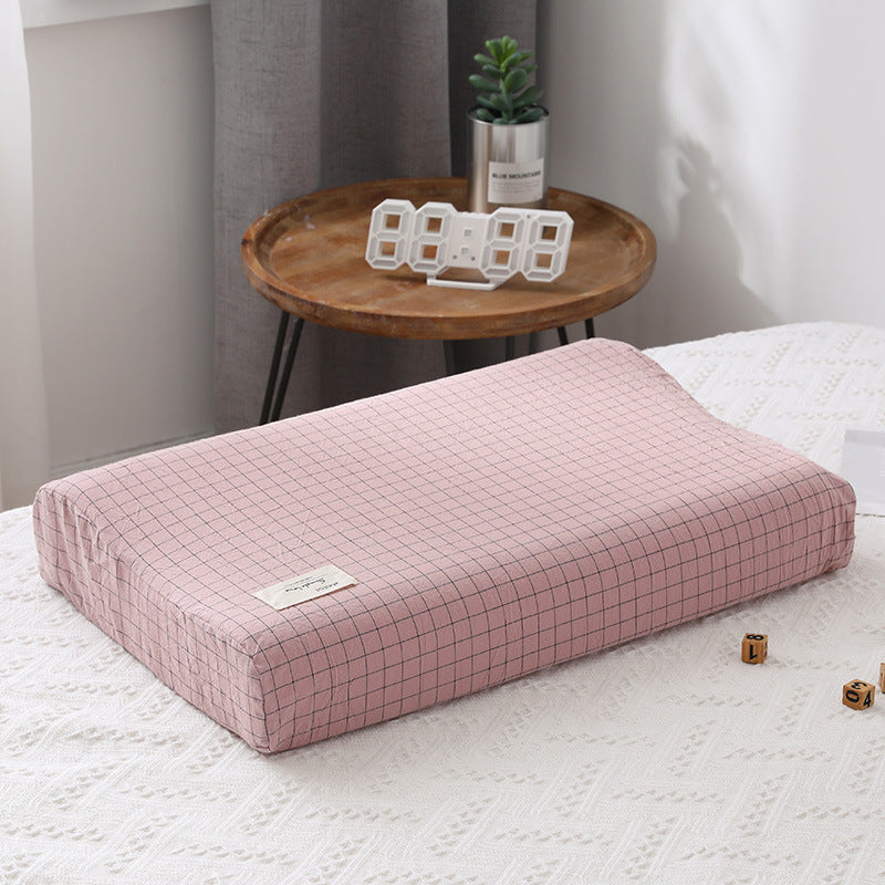 KTX-658771 Washed Cotton Latex Pillowcase in Elegant Designs, Skin-Friendly and Soft