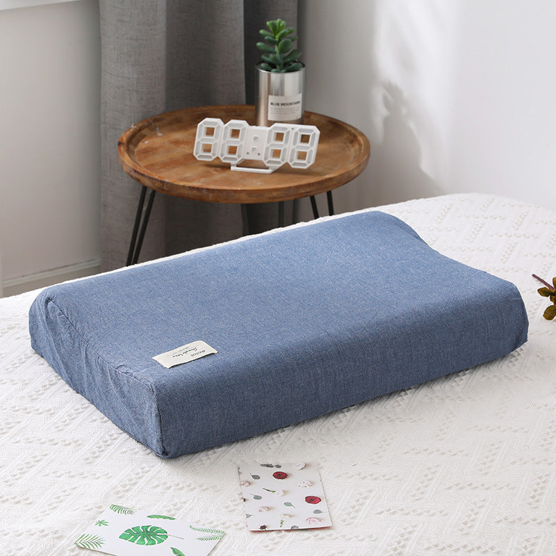 KTX-658771 Washed Cotton Latex Pillowcase in Elegant Designs, Skin-Friendly and Soft