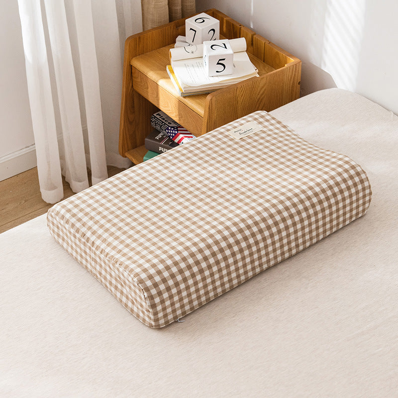 KTX-658771 Washed Cotton Latex Pillowcase in Elegant Designs, Skin-Friendly and Soft