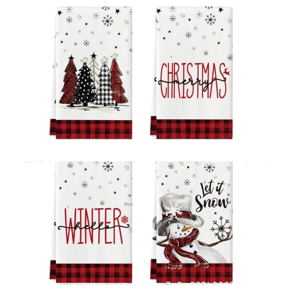 KTX-659027 Christmas-Themed Ultra-Fine Fiber Printed Towel in Various Festive Designs