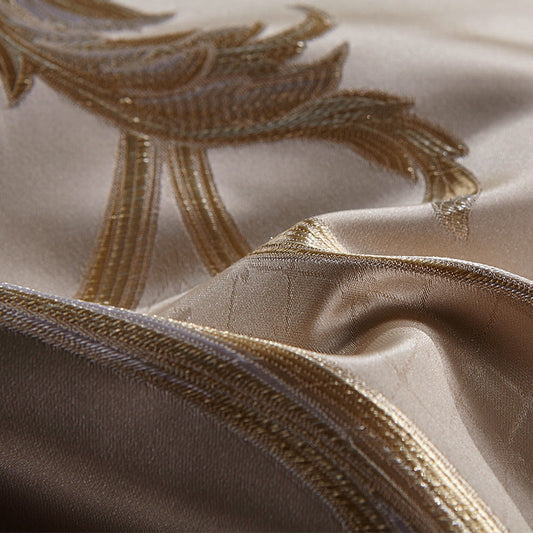 KTX-659091 Four-Piece Long Staple Cotton Bedding Set with Jacquard Embroidery - Available in Multiple Sizes