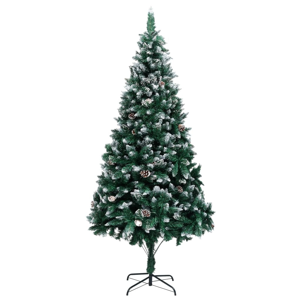KTX-659411 150 cm Artificial Christmas Tree with Snow-Covered Branches and Metal Stand