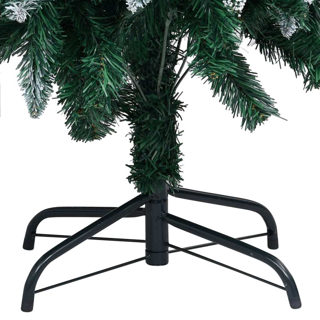KTX-659411 150 cm Artificial Christmas Tree with Snow-Covered Branches and Metal Stand