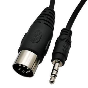 KTX-659667 Big DIN 7-Pin to 3.5mm Audio and Video Adapter Cable for Computers, TVs, and Mobile Devices