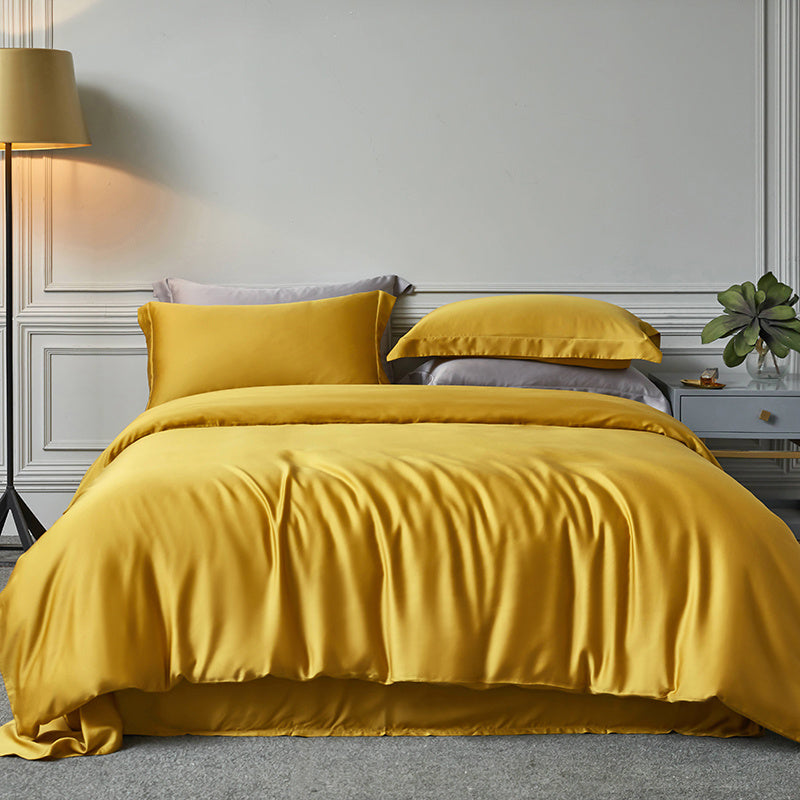 KTX-659923 Lenzing Tencel Double-Sided Solid Color Bedding Set – Available in Multiple Elegant Shades