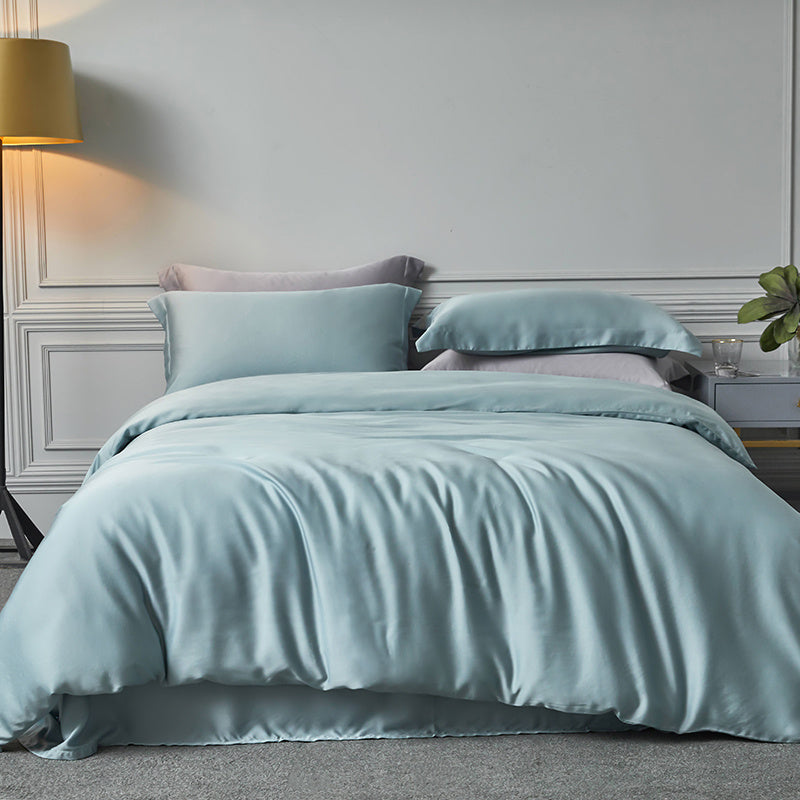 KTX-659923 Lenzing Tencel Double-Sided Solid Color Bedding Set – Available in Multiple Elegant Shades