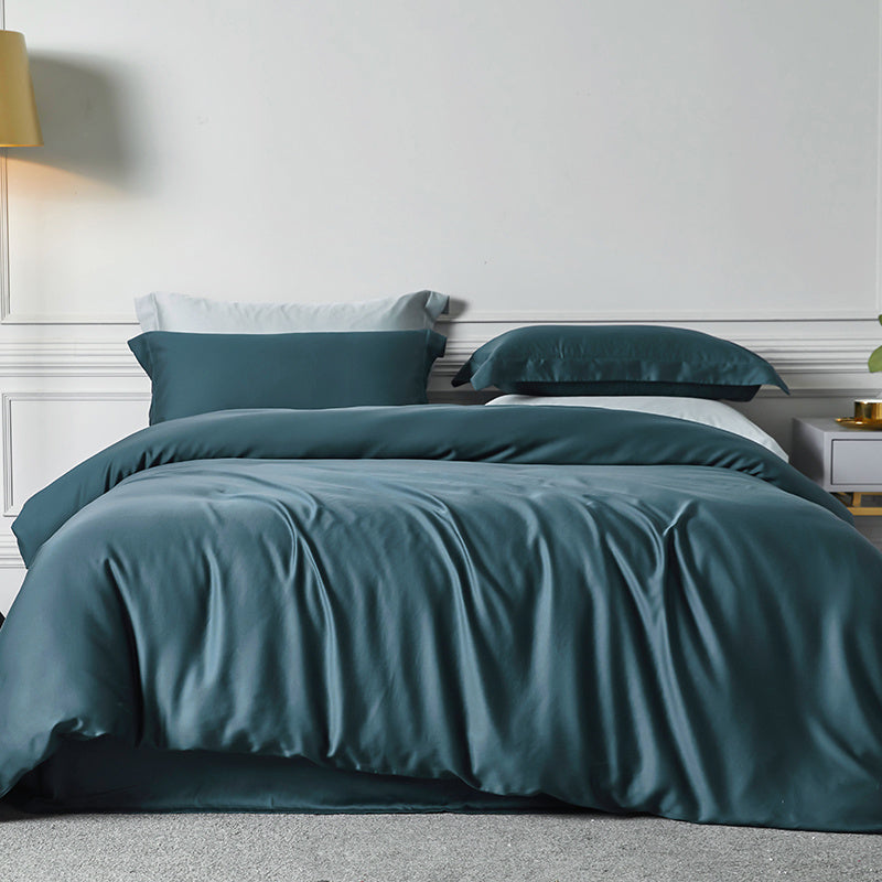 KTX-659923 Lenzing Tencel Double-Sided Solid Color Bedding Set – Available in Multiple Elegant Shades
