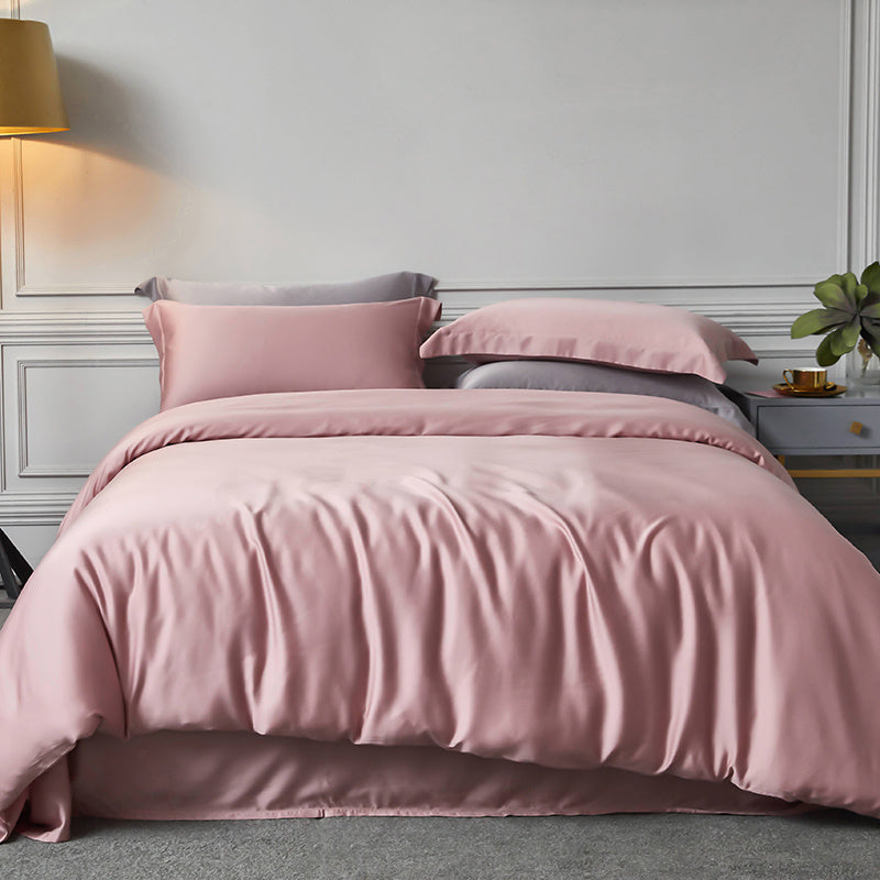 KTX-659923 Lenzing Tencel Double-Sided Solid Color Bedding Set – Available in Multiple Elegant Shades