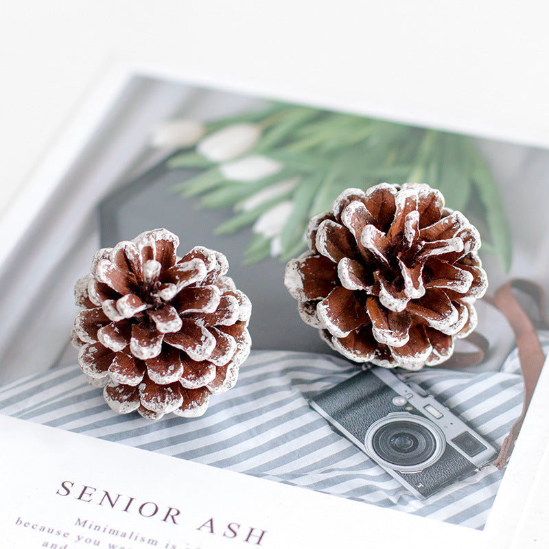 KTX-660691 Fire-Free Cinnamon Pine Cone Aroma Diffuser Cup - Natural Dried Floral Design for Relaxing Ambiance