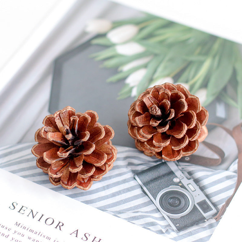 KTX-660691 Fire-Free Cinnamon Pine Cone Aroma Diffuser Cup - Natural Dried Floral Design for Relaxing Ambiance