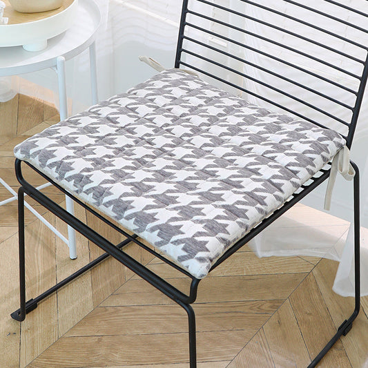 KTX-661075 Fashionable Houndstooth Chair Cushion for Home & Office - Available in Various Colors and Sizes