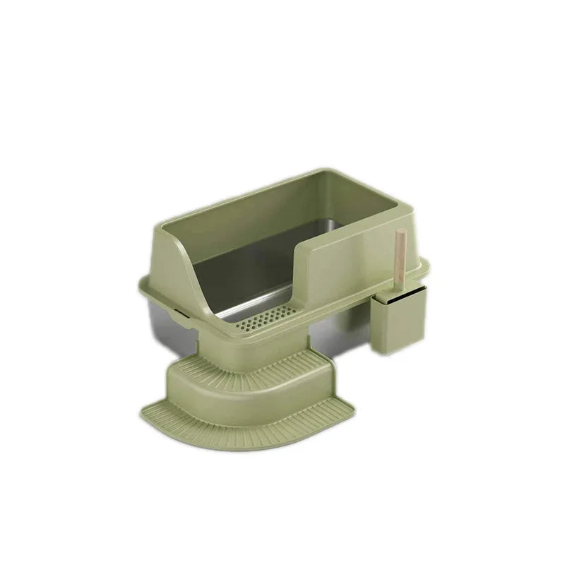 KTX-661203 Stainless Steel Cat Litter Box with 20L Capacity and Anti-Splash Design