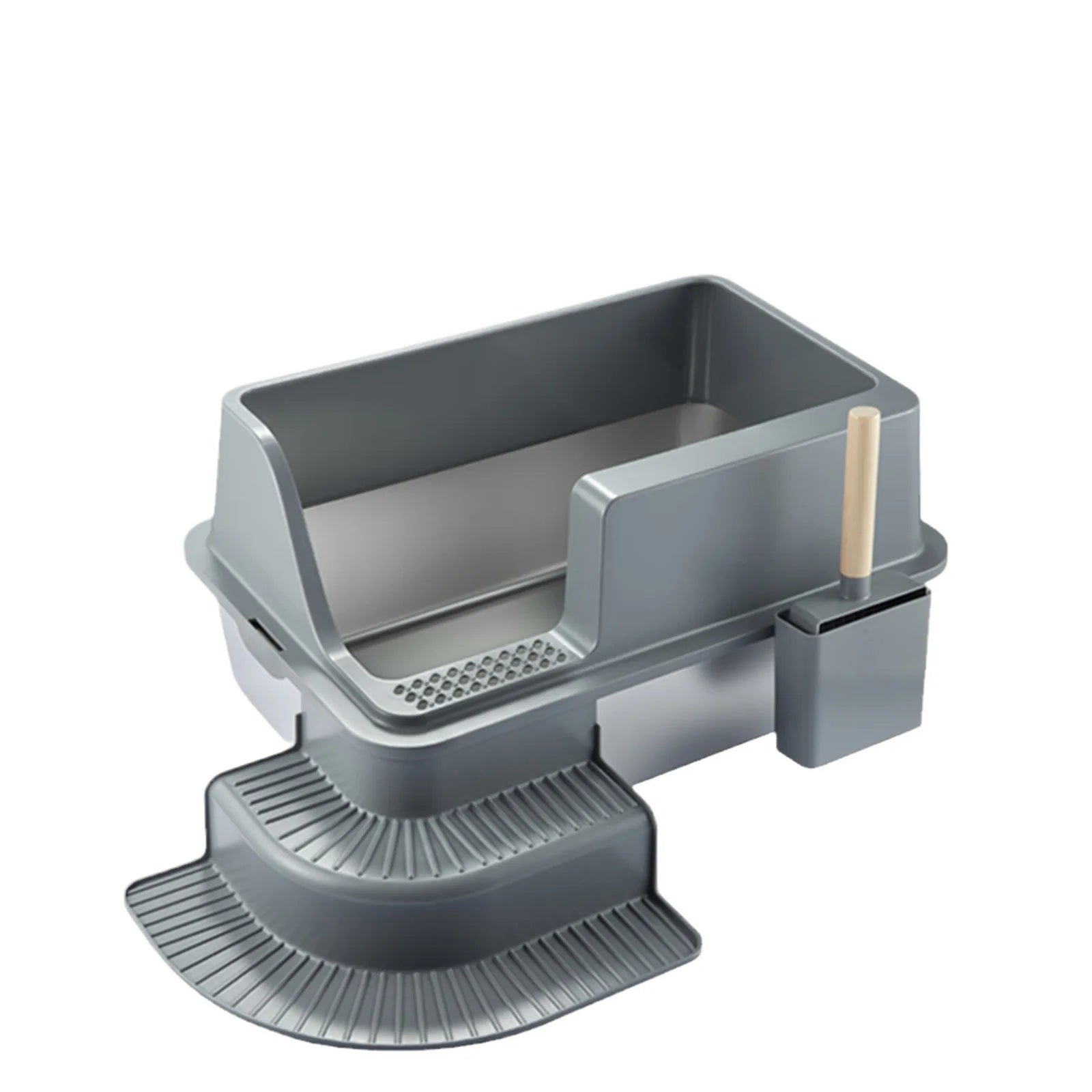 KTX-661203 Stainless Steel Cat Litter Box with 20L Capacity and Anti-Splash Design