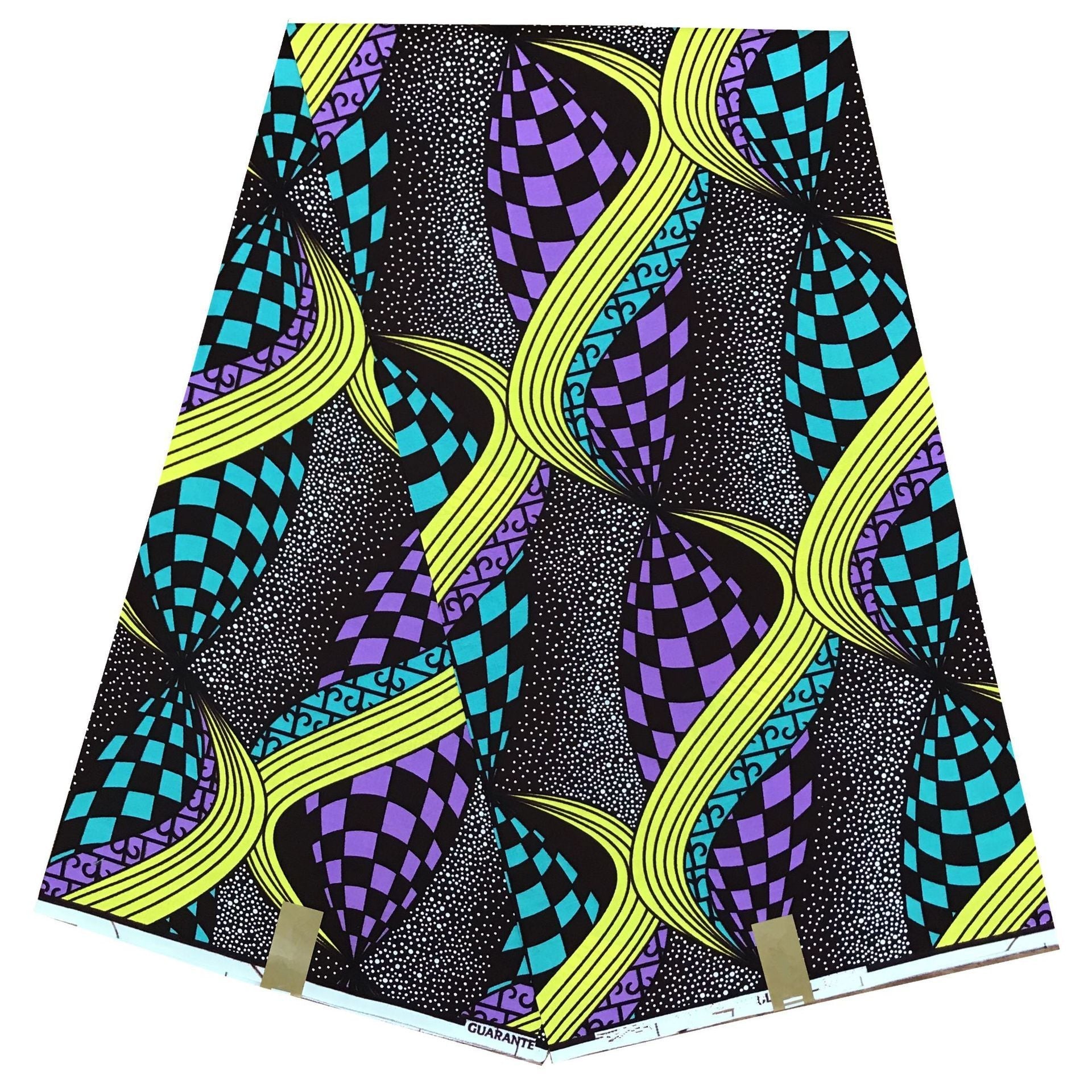 KTX-661587 African Cotton Batik Cloth - 6 Yards, 100% Cotton, Plant Print, Versatile for Apparel and Home Décor