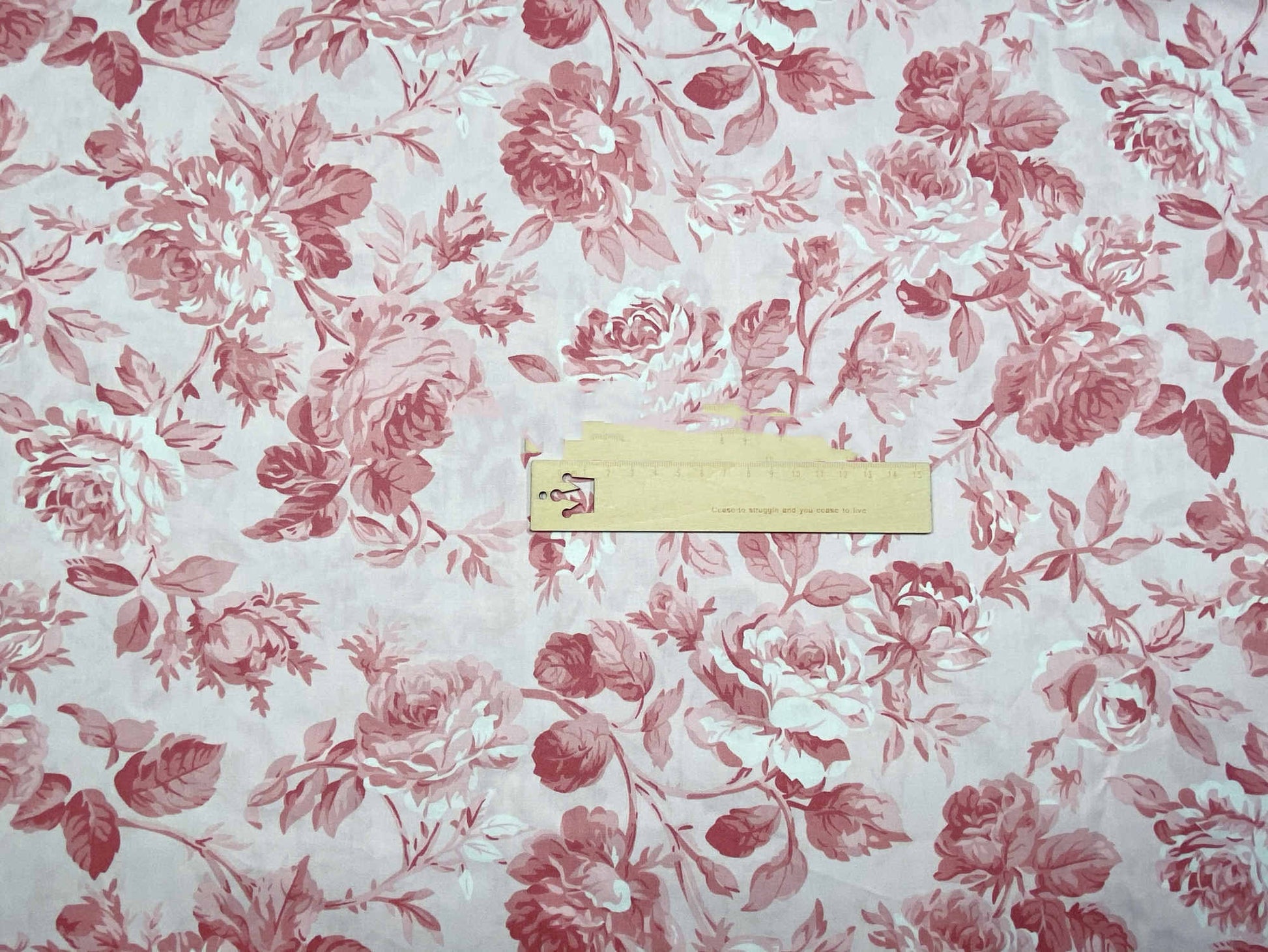 KTX-661715 Rose Flower Cotton Twill Fabric - Plants and Flowers Pattern in Blue and Coffee Variants, 0.5 x 1.6 M