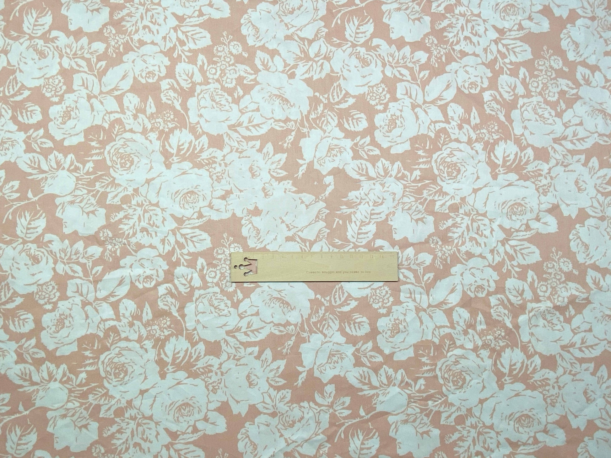 KTX-661715 Rose Flower Cotton Twill Fabric - Plants and Flowers Pattern in Blue and Coffee Variants, 0.5 x 1.6 M