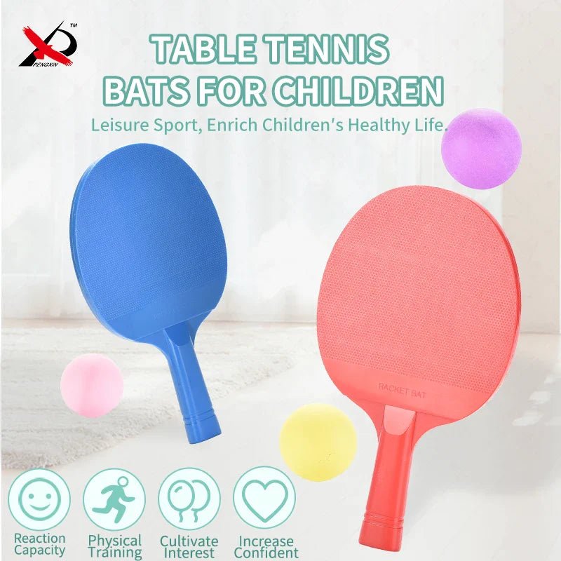 KTX-662163 Outdoor Table Tennis Racket Set for Kids - Plastic Ping Pong Toys, Ages 3+