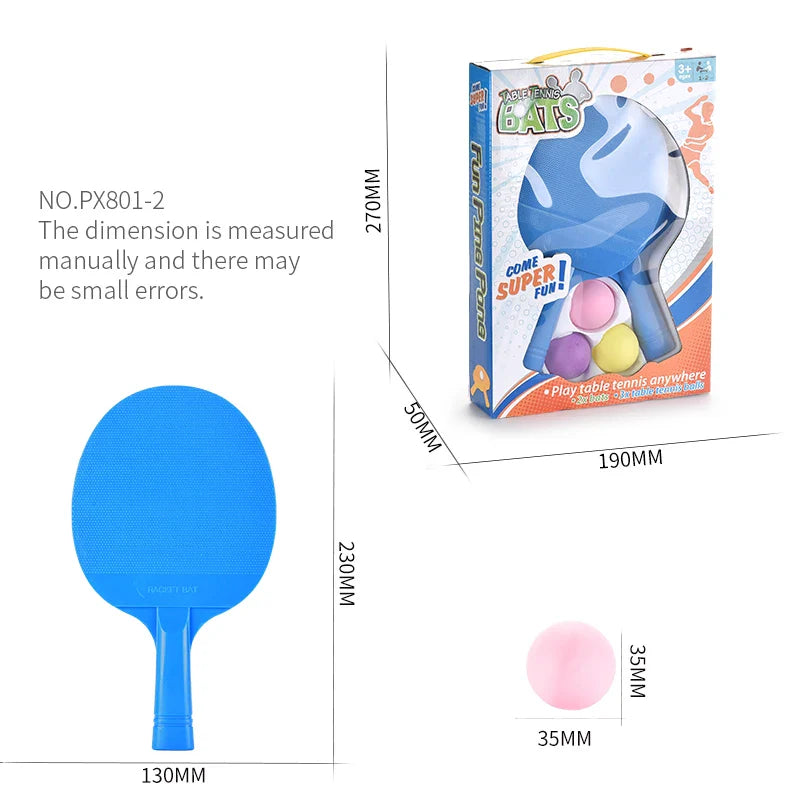 KTX-662163 Outdoor Table Tennis Racket Set for Kids - Plastic Ping Pong Toys, Ages 3+