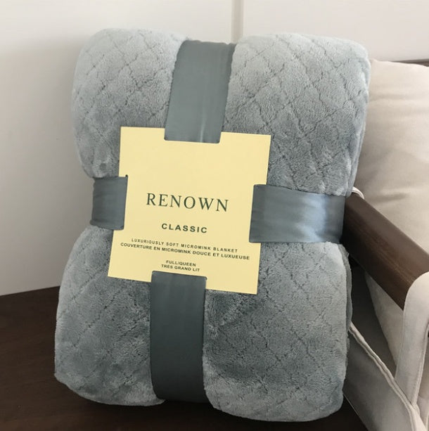 KTX-662227 Lightweight Coral Fleece Flannel Blanket for Office and Summer Use - Multiple Sizes Available