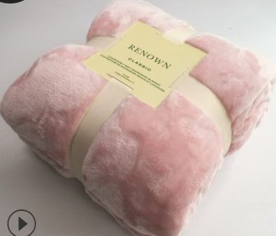 KTX-662227 Lightweight Coral Fleece Flannel Blanket for Office and Summer Use - Multiple Sizes Available