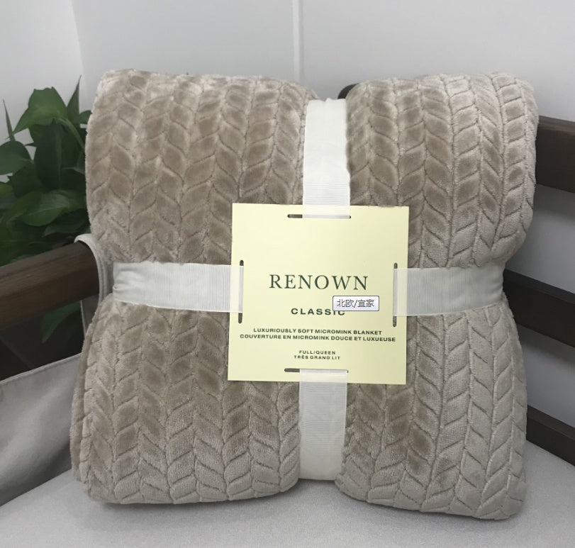 KTX-662227 Lightweight Coral Fleece Flannel Blanket for Office and Summer Use - Multiple Sizes Available