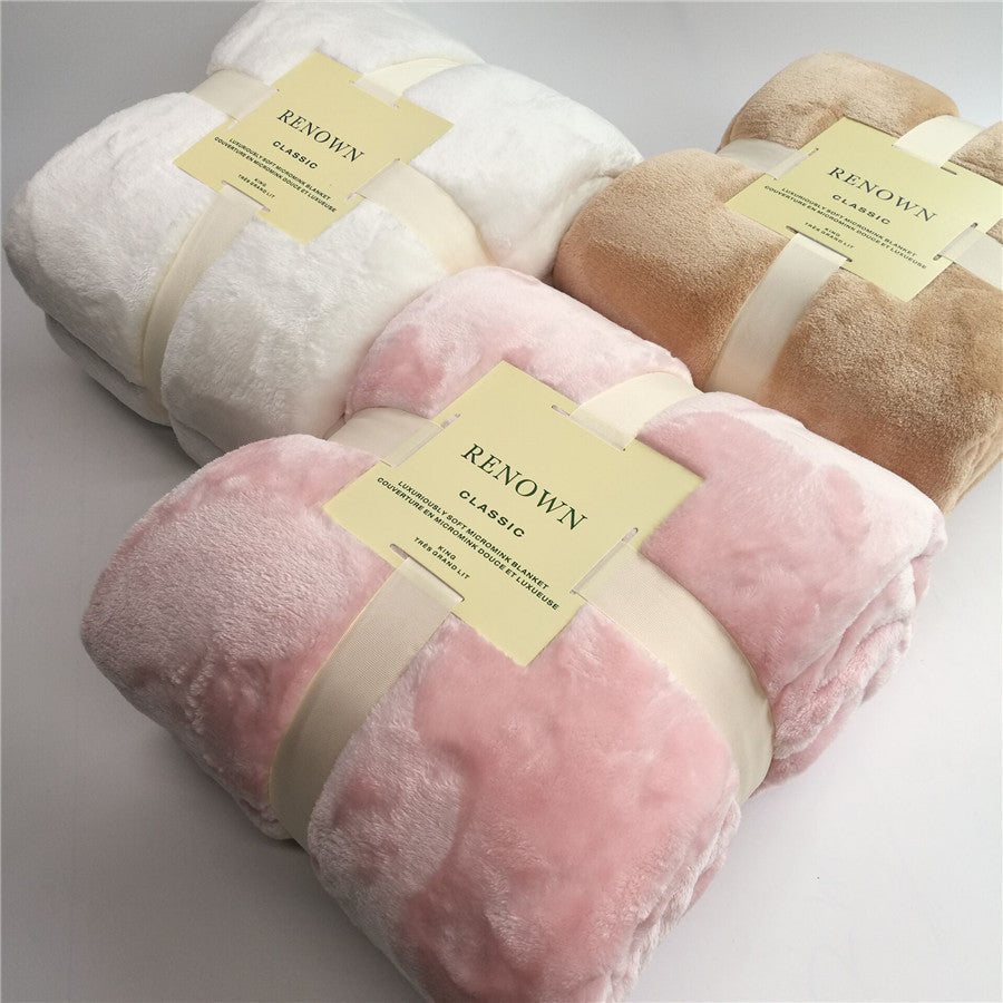 KTX-662227 Lightweight Coral Fleece Flannel Blanket for Office and Summer Use - Multiple Sizes Available