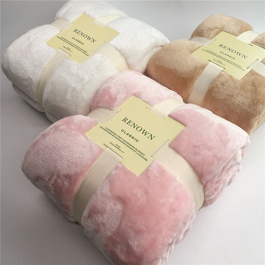 KTX-662227 Lightweight Coral Fleece Flannel Blanket for Office and Summer Use - Multiple Sizes Available