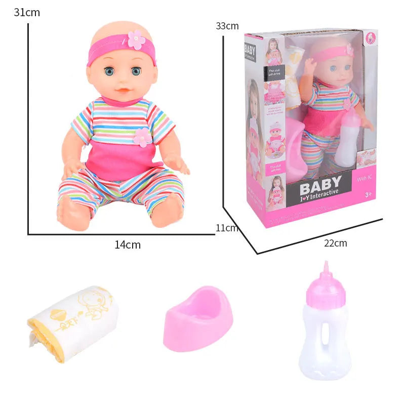 KTX-662739 Cute Baby Doll Play Set - Talking Doll with Changing Clothes, Educational Toy for Kids 0-14 Years
