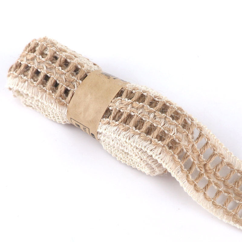 KTX-662739 Decorative Hemp Rope with Lace Trim for DIY and Craft Projects
