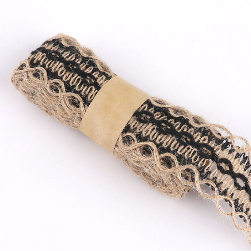 KTX-662739 Decorative Hemp Rope with Lace Trim for DIY and Craft Projects