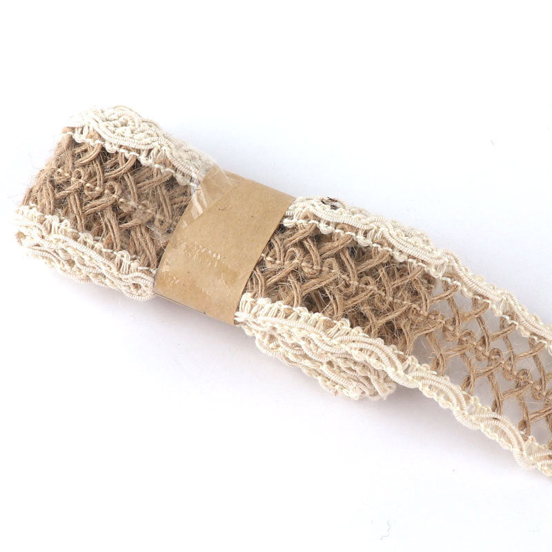 KTX-662739 Decorative Hemp Rope with Lace Trim for DIY and Craft Projects