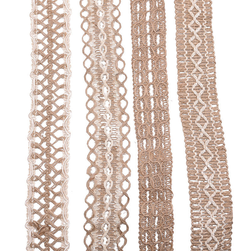 KTX-662739 Decorative Hemp Rope with Lace Trim for DIY and Craft Projects