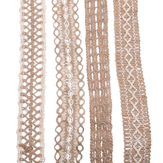 KTX-662739 Decorative Hemp Rope with Lace Trim for DIY and Craft Projects
