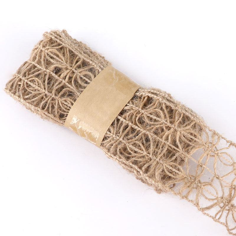 KTX-662739 Decorative Hemp Rope with Lace Trim for DIY and Craft Projects