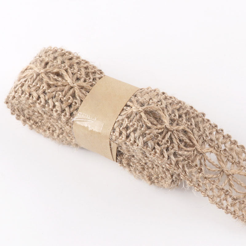 KTX-662739 Decorative Hemp Rope with Lace Trim for DIY and Craft Projects