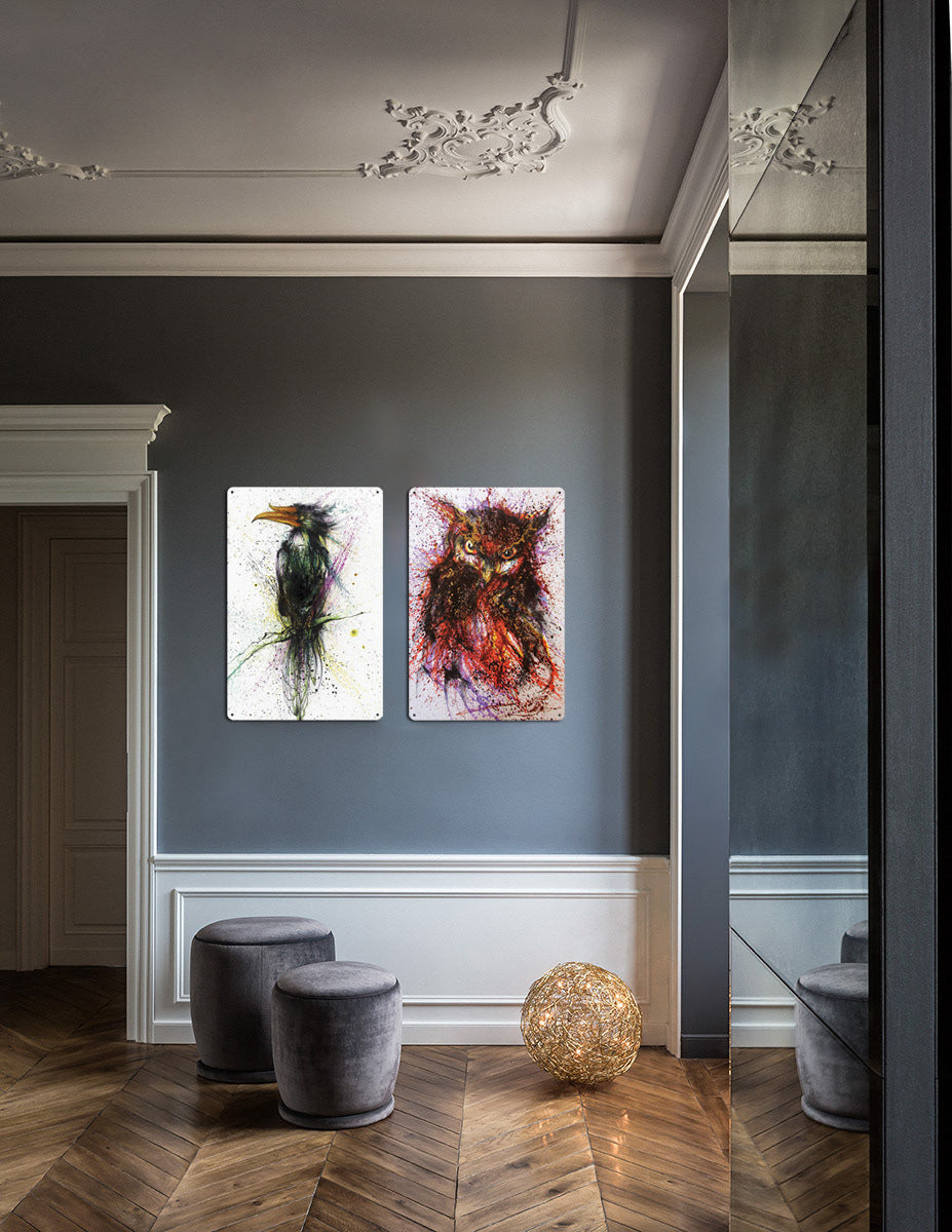 KTX-662995 Animal-Themed Retro Tin Wall Art for Cafe and Commercial Spaces - 20x30 cm