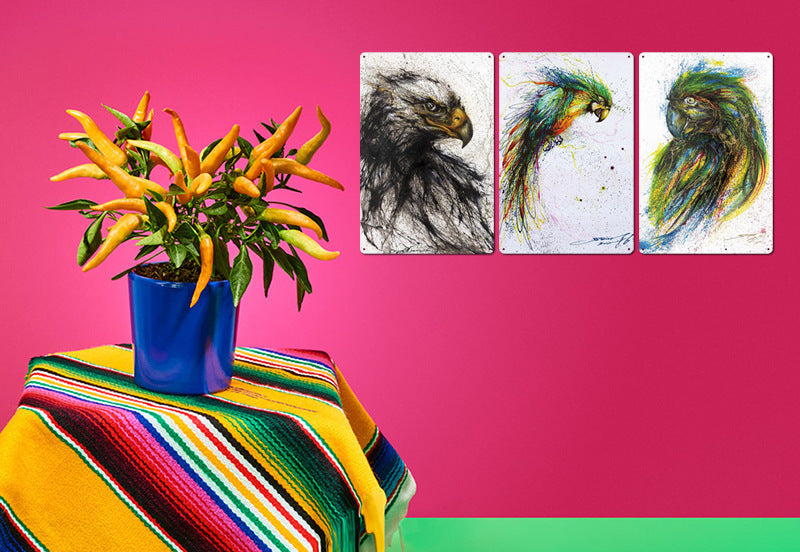 KTX-662995 Animal-Themed Retro Tin Wall Art for Cafe and Commercial Spaces - 20x30 cm