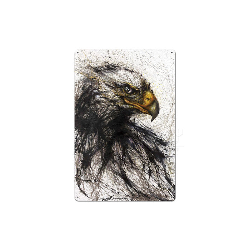 KTX-662995 Animal-Themed Retro Tin Wall Art for Cafe and Commercial Spaces - 20x30 cm