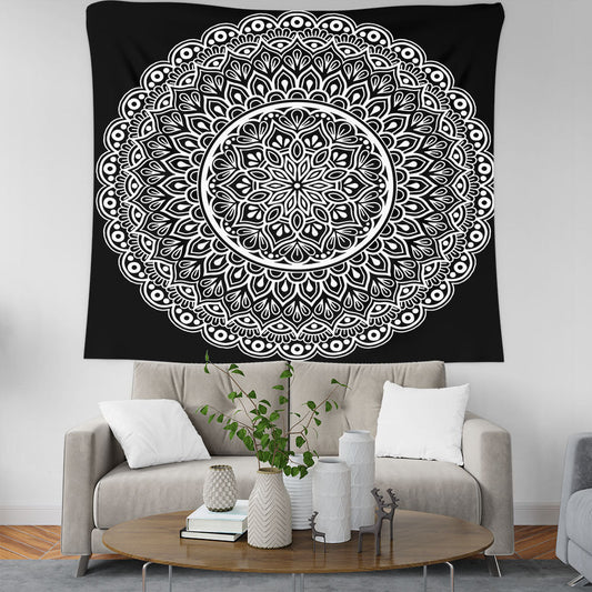 KTX-664915 Geometric Pattern Polyester Fiber Tapestry Wall Hanging Mural in Multiple Sizes
