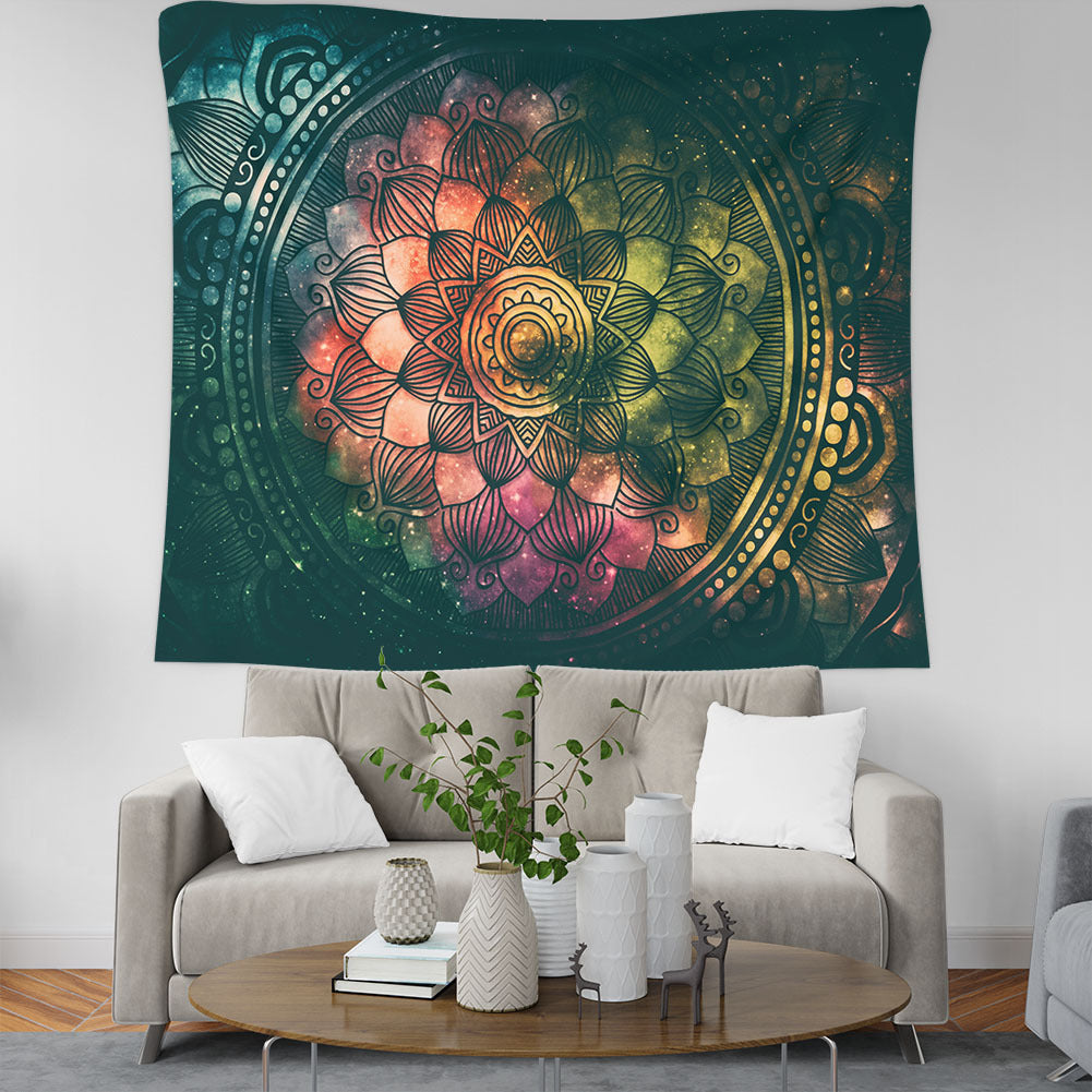 KTX-664915 Geometric Pattern Polyester Fiber Tapestry Wall Hanging Mural in Multiple Sizes