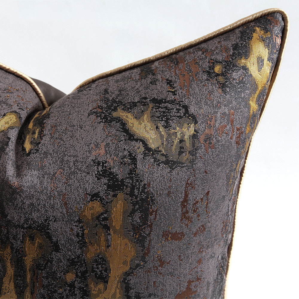 KTX-665043 Geometric Pattern Yellow Cushion Cover - 45x45cm Square Pillowcase for Living Room