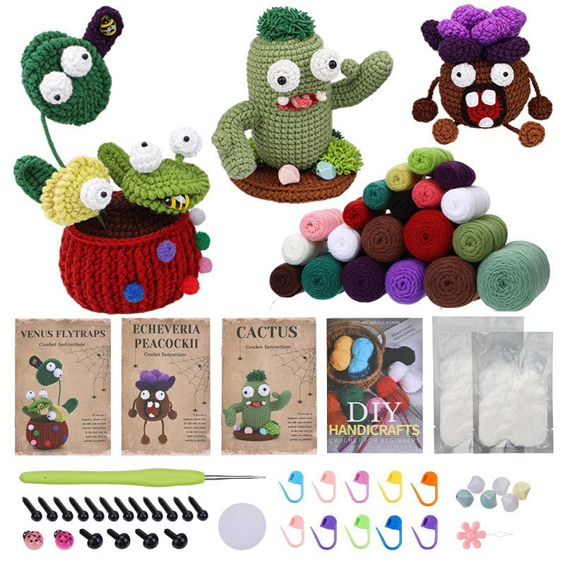 KTX-665043 Handmade DIY Plant Monster Crochet Wool Material Package