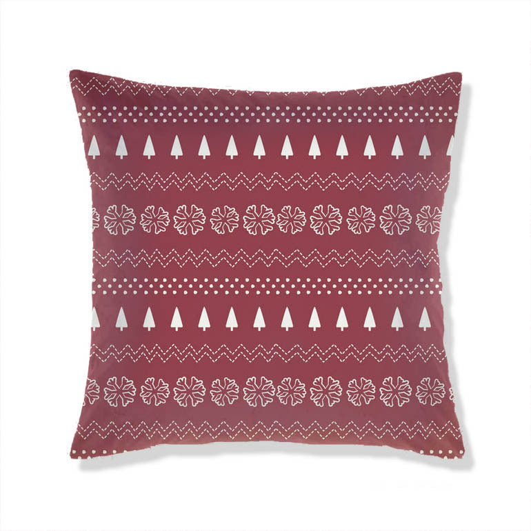 KTX-665363 Christmas-Themed Plush Pillow Cushion Cover in Festive Print