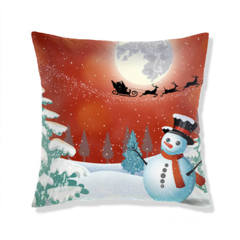 KTX-665363 Christmas-Themed Plush Pillow Cushion Cover in Festive Print