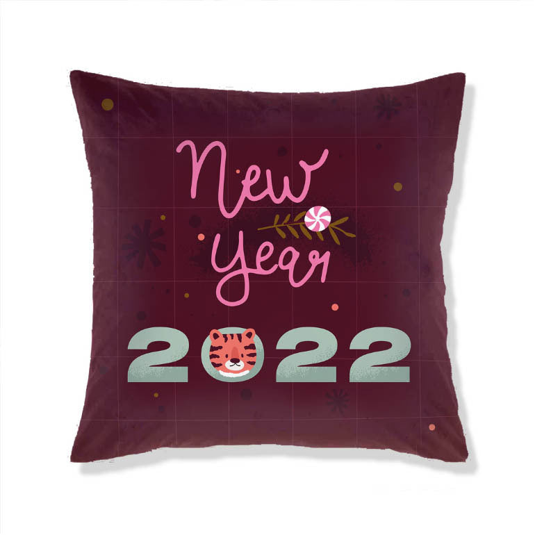 KTX-665363 Christmas-Themed Plush Pillow Cushion Cover in Festive Print