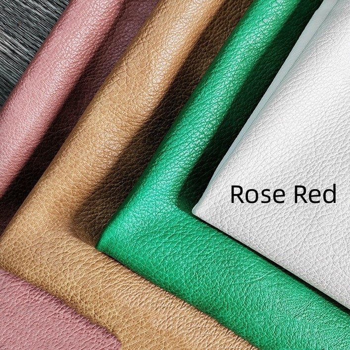 KTX-666195 Double-Color Litchi Grain Leather Fabric with Thick Elastic Base - Various Colors Available